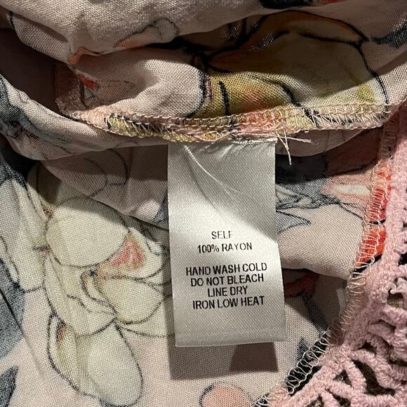 Lulus Dress Off Shoulder Floral Cottage Mini Romantic Feminine Boho Pink Small - Picture 3 of 5